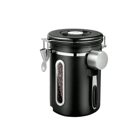 Bote de café al vacío 1,8 l · acero inoxidable con indicador de fecha
