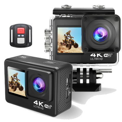 4K Action Kamera WiFi Ultra HD Dual Bildschirm Fernbedienung 170° Weitwinkel Outdoor Sportkamera