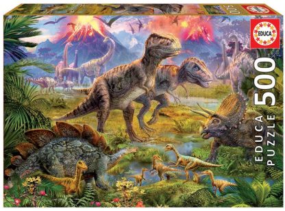 Educa Puzzle 9215969 – Dinosaur Gathering – 500 Teile Puzzle