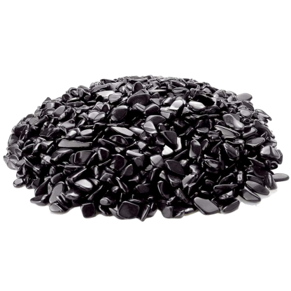 Obsidian · Trommelsteine, 200 g, 7–9 mm