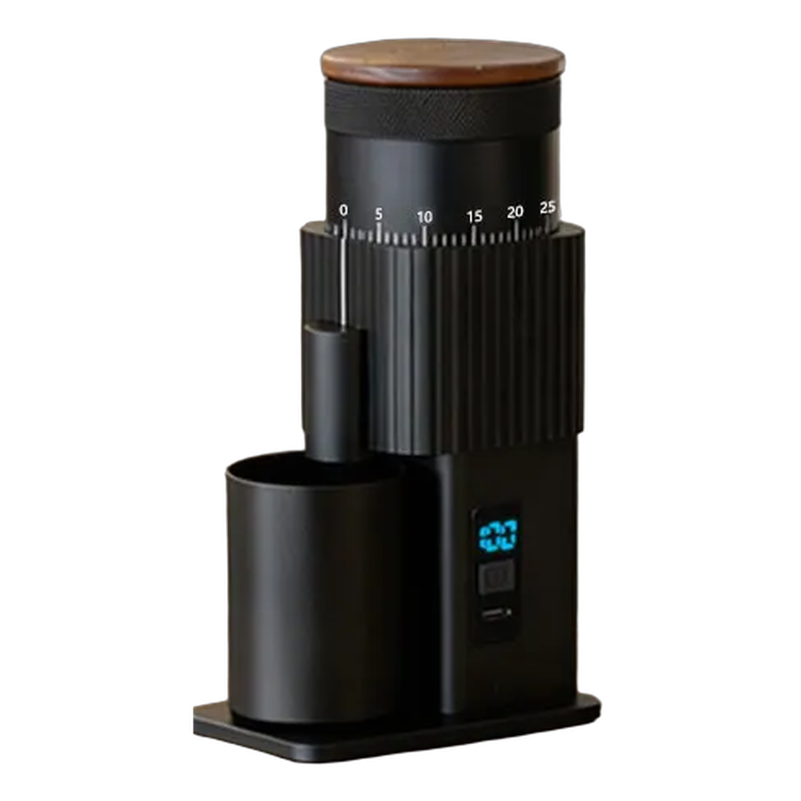 Kabellose Kaffeemühle CF Wisdom ZM-ECG09 mit Holzdeckel, Mahlgradskala und Dosierbecher